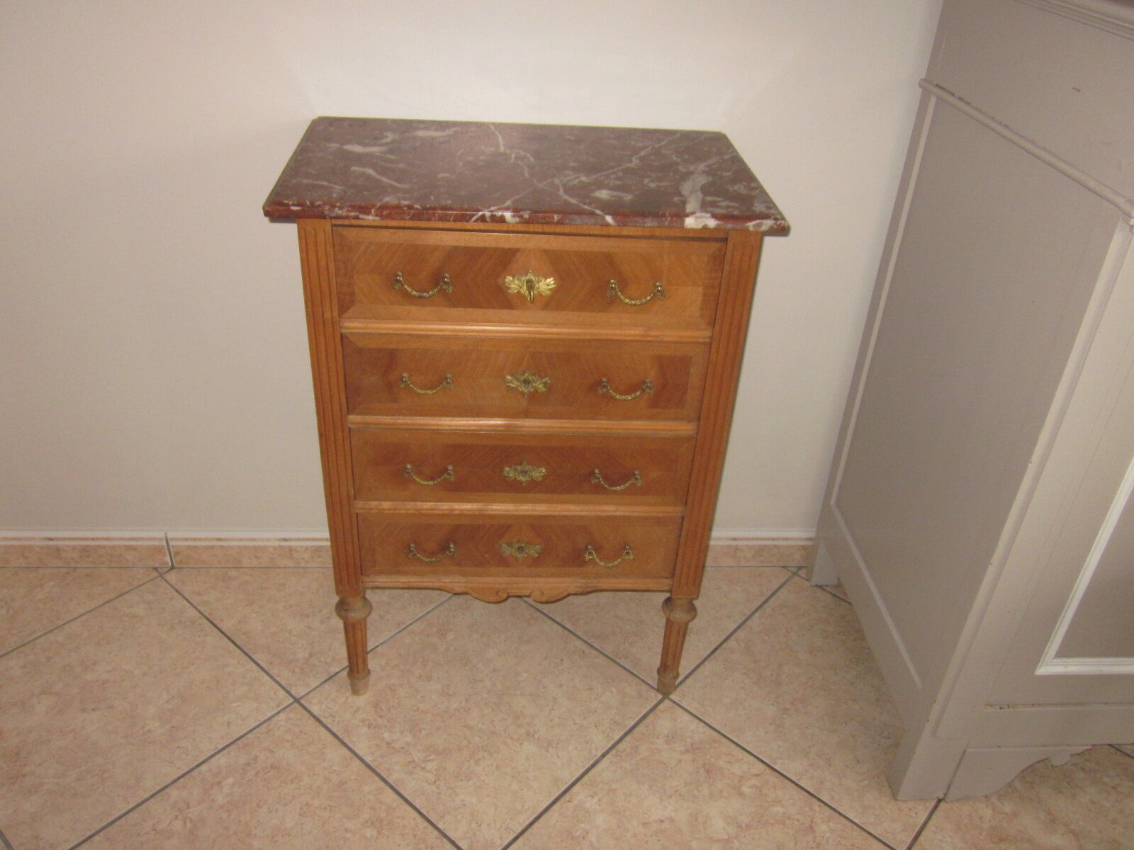 Commode en marqueterie 4 tiroirs 1920