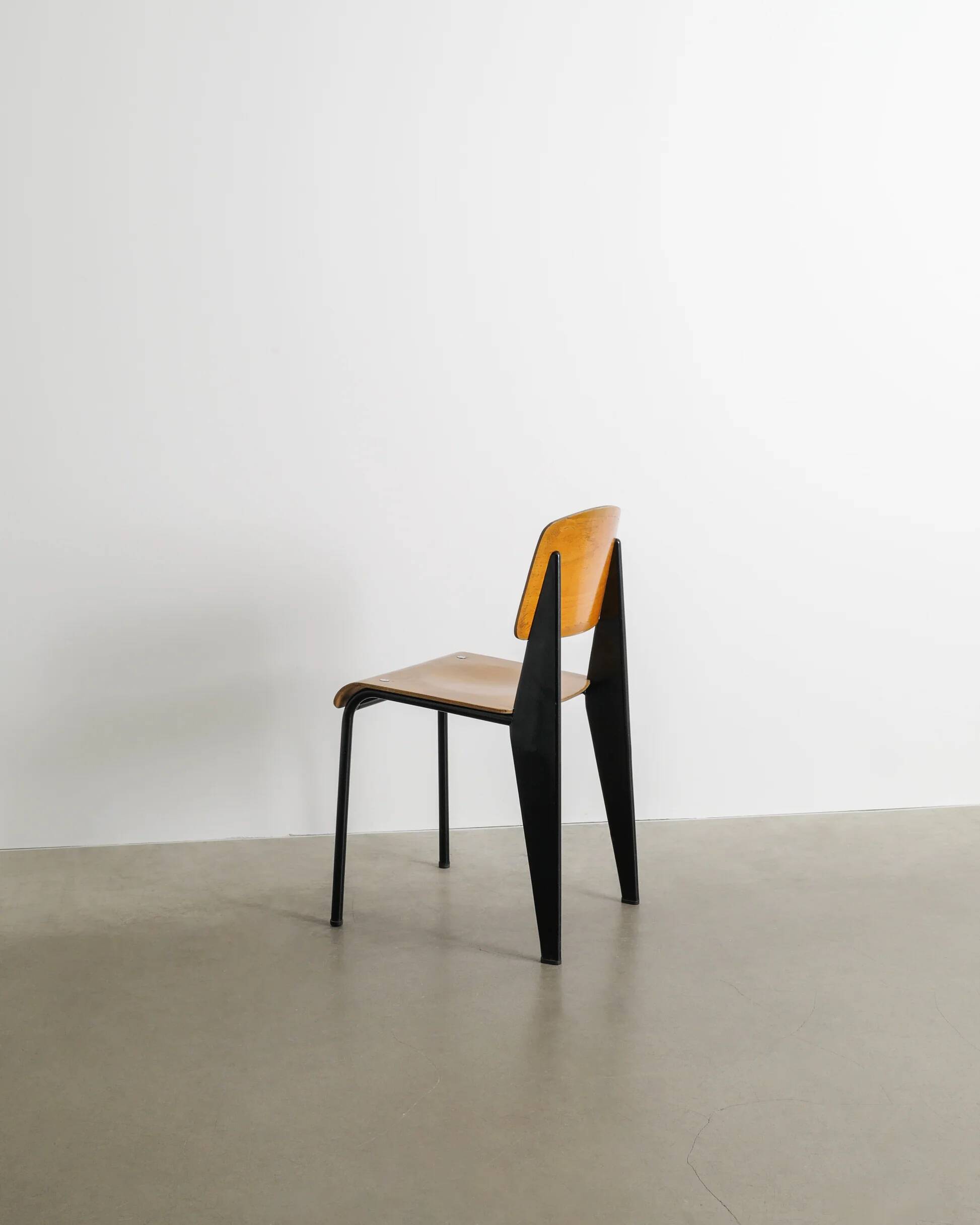 Vintage French Mid Century Jean Prouvé Metropole Standard Chair, 1950s