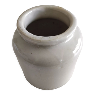 Old pot in glazed stoneware in light beige brand LAB Lagny