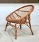 Easy Chair Hand-Woven in Wicker Rattan, Italy 1950s