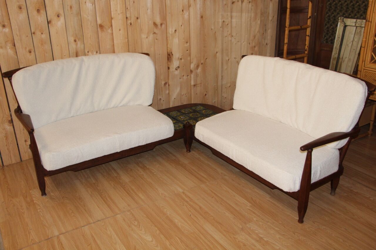 corner sofa by Guillerme et Chambron 1960