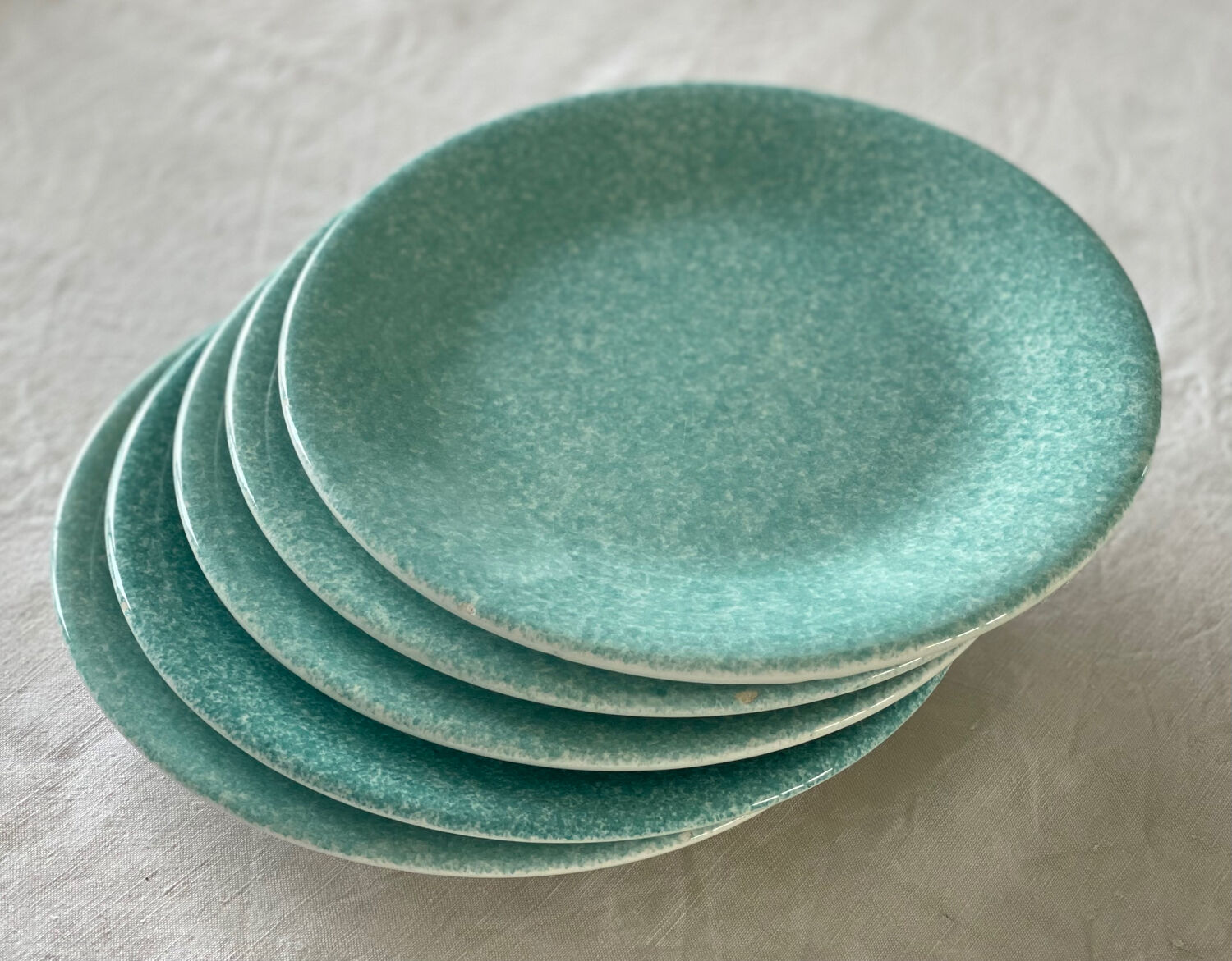 5 assiettes à dessert mouchetées Italiennes
