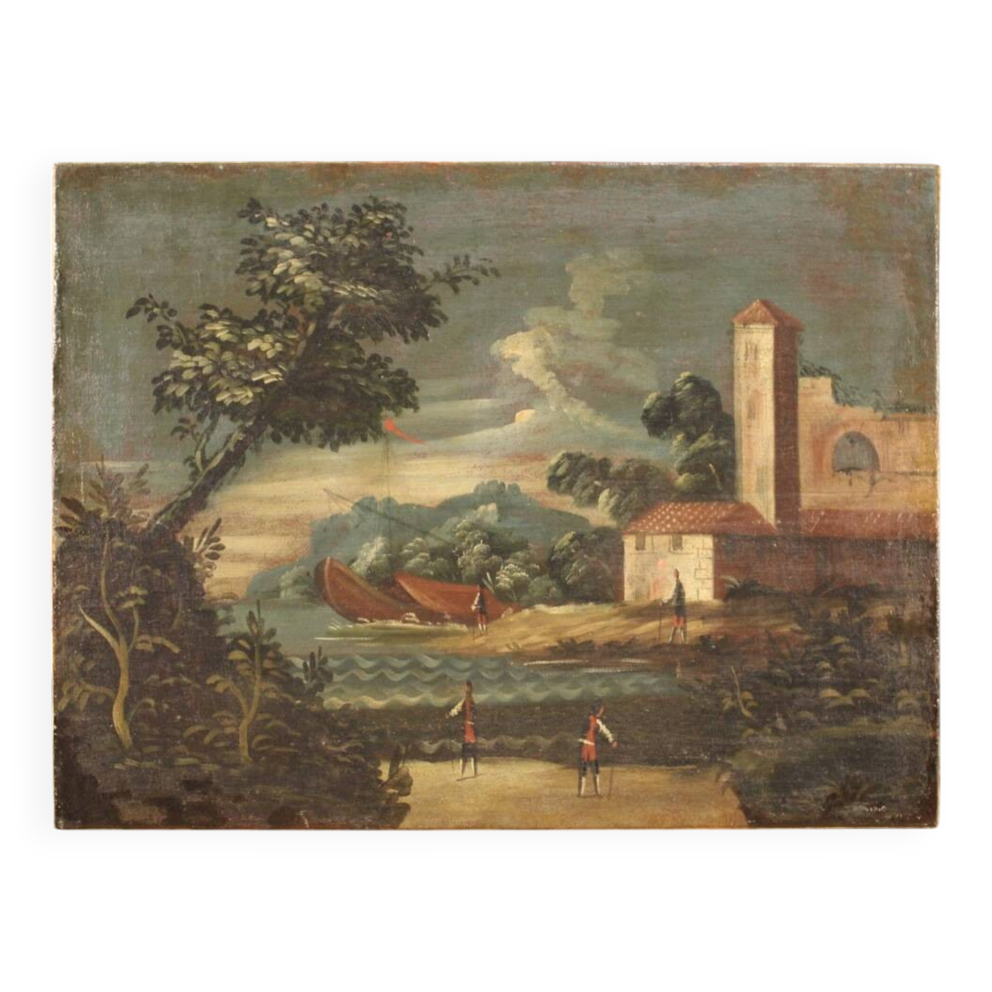 Italian painting seascape from the 18th century