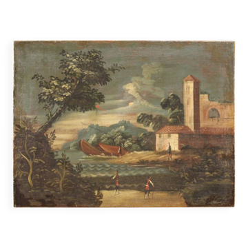 Italian painting seascape from the 18th century