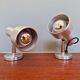 Pair of articulated wall lights in brushed aluminum, 1970
