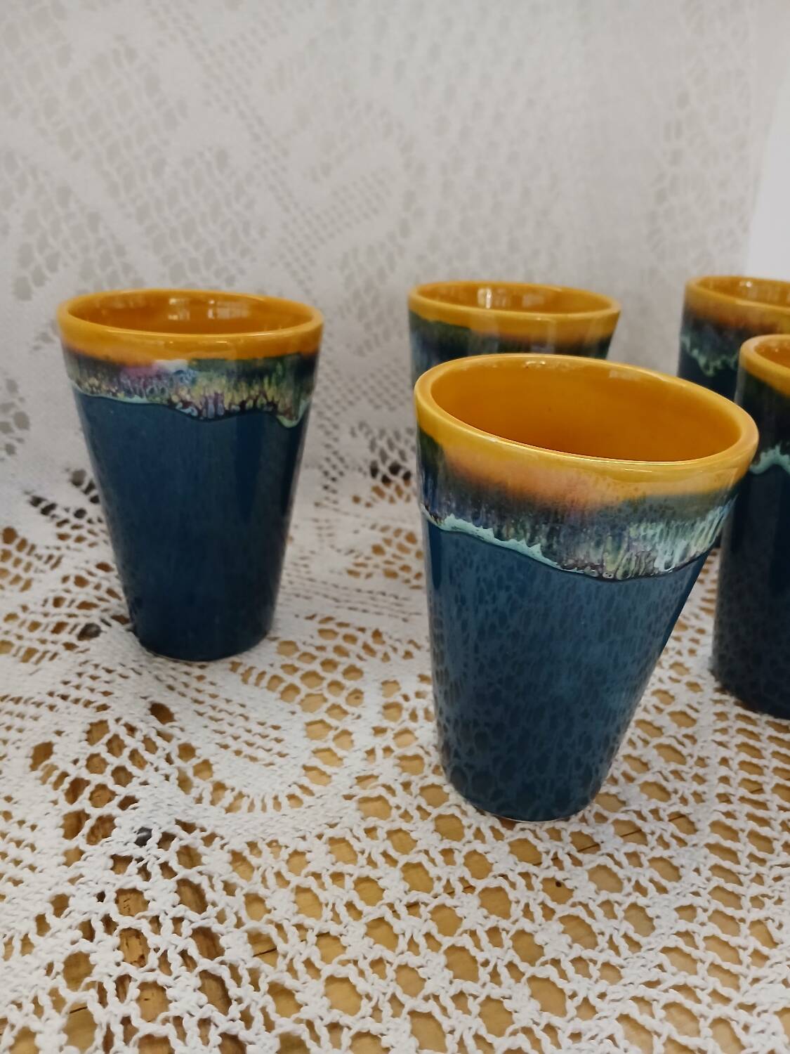 5 old Vallauris mugs / mazagrans