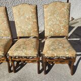 Serie de 4 chaises os de mouton style louis XIII