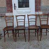 Lot de 4 chaises bistrot assises décorées