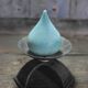 Large hammered wrought iron candlestick tripod, modernist candle holder.