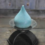 Large hammered wrought iron candlestick tripod, modernist candle holder.