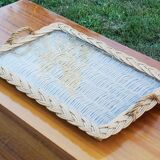 Glass and rattan top from the 70s