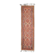 1970s Vintage Turkish Hand-Knotted Wool Cotton Orange Runner Rug 104x365