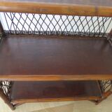 Bookcase - Bibus - 3 levels - woven rattan - bamboo - Vintage - 70s