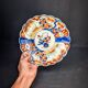 Imari porcelain plate with Japanese-style floral decoration, late 19th century