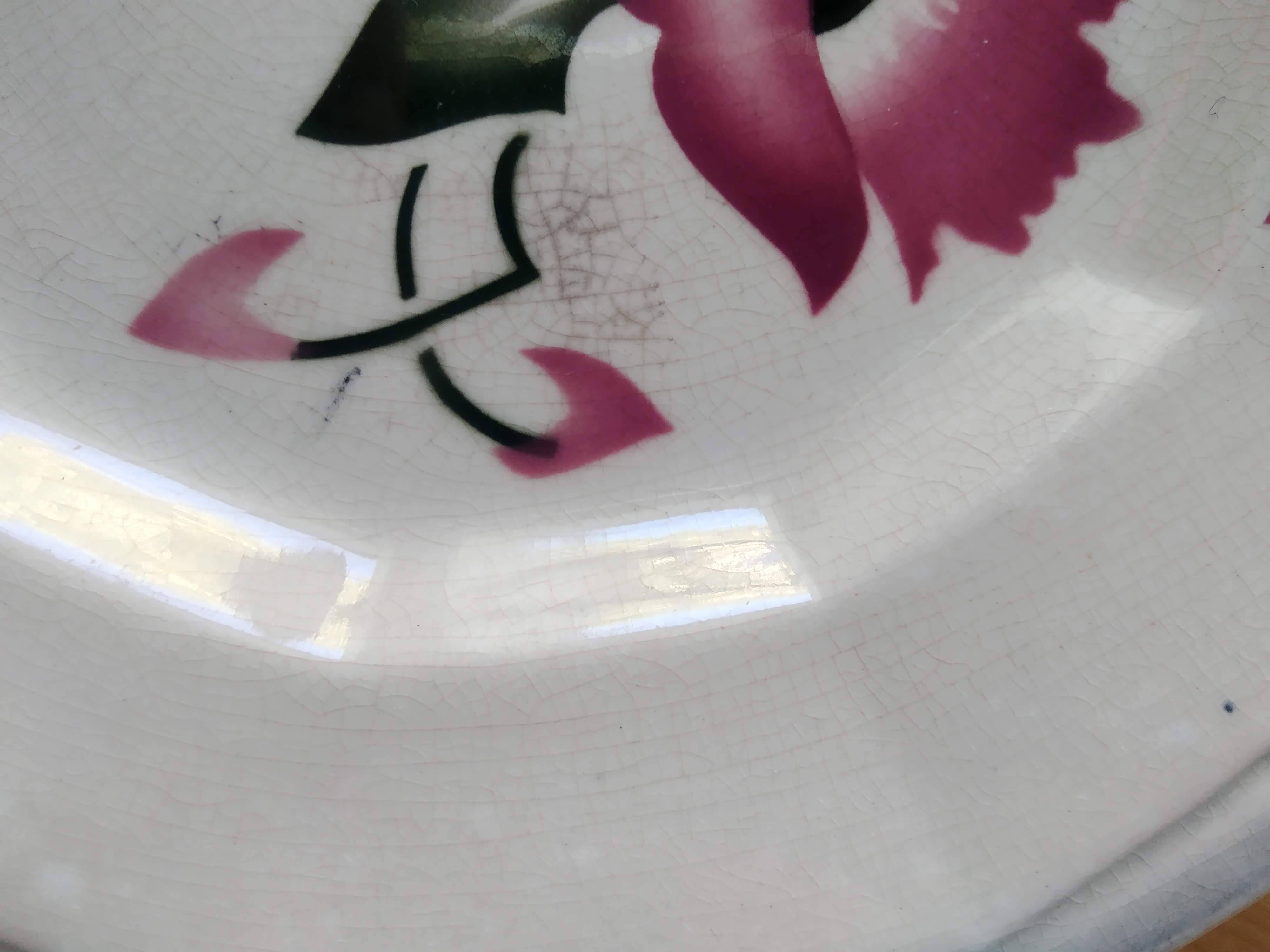 Lot de 6 assiettes à dessert faience Wasmuel -M.G