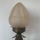 Large Art Deco column lamp metal Onyx frost glass