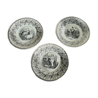 3 plates Jules Vieillard Bordeaux