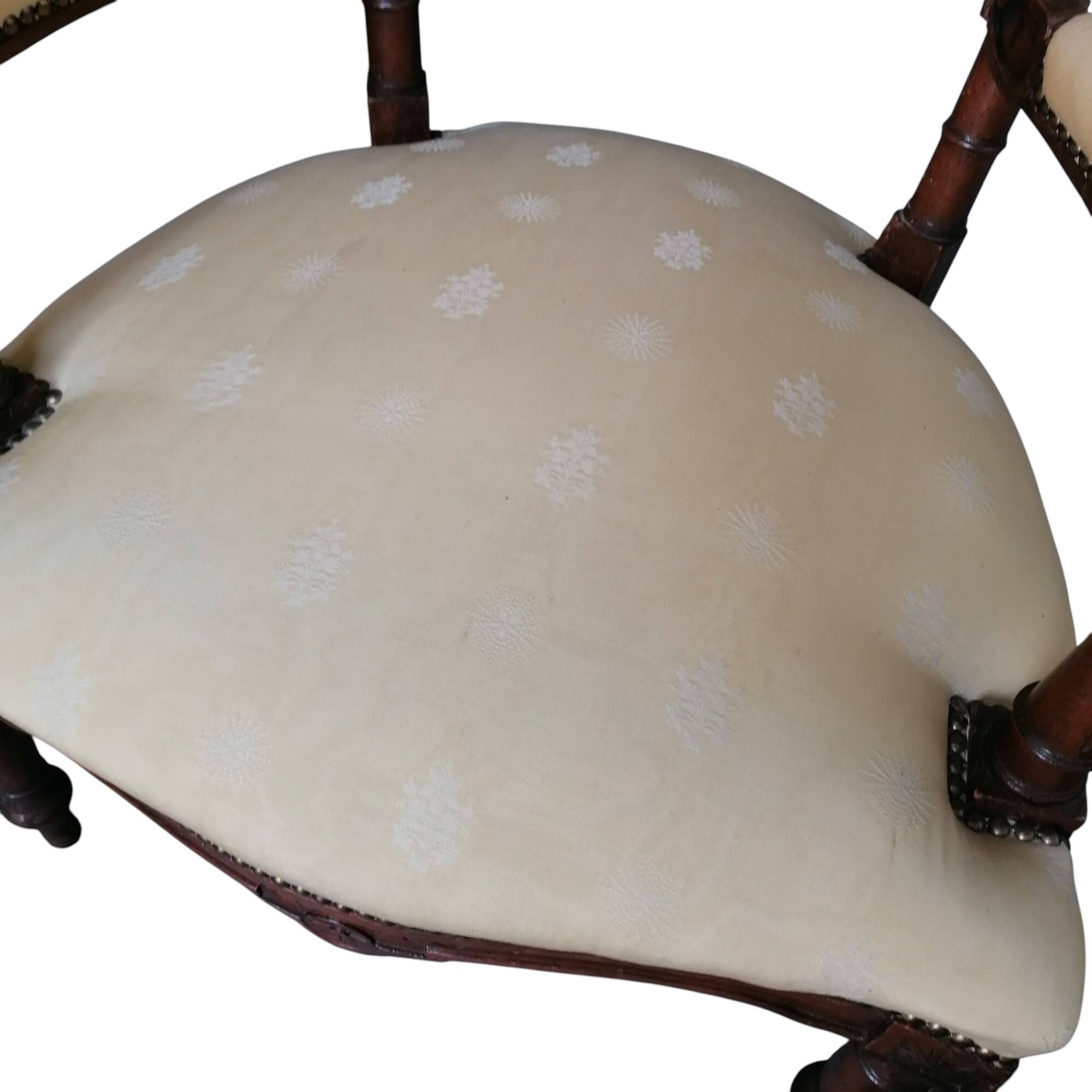Coppia di poltrone antiche in stile Impero o Neorinascimentale