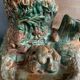 Pyrogenic, naturalistic tobacco jar in glazed terracotta from the 1900s