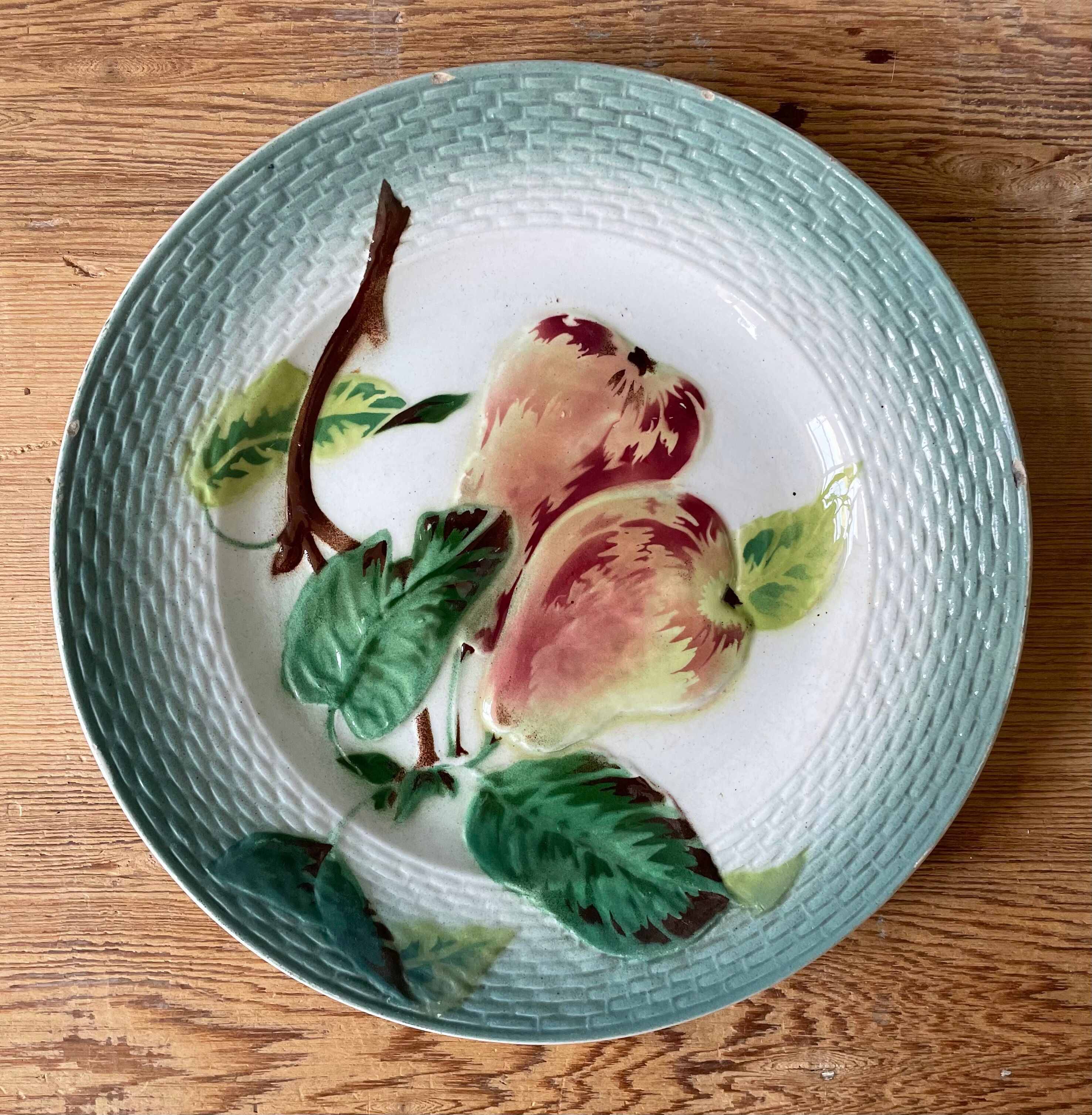 Set of 4 dessert plates in slurry St Amand Hamage