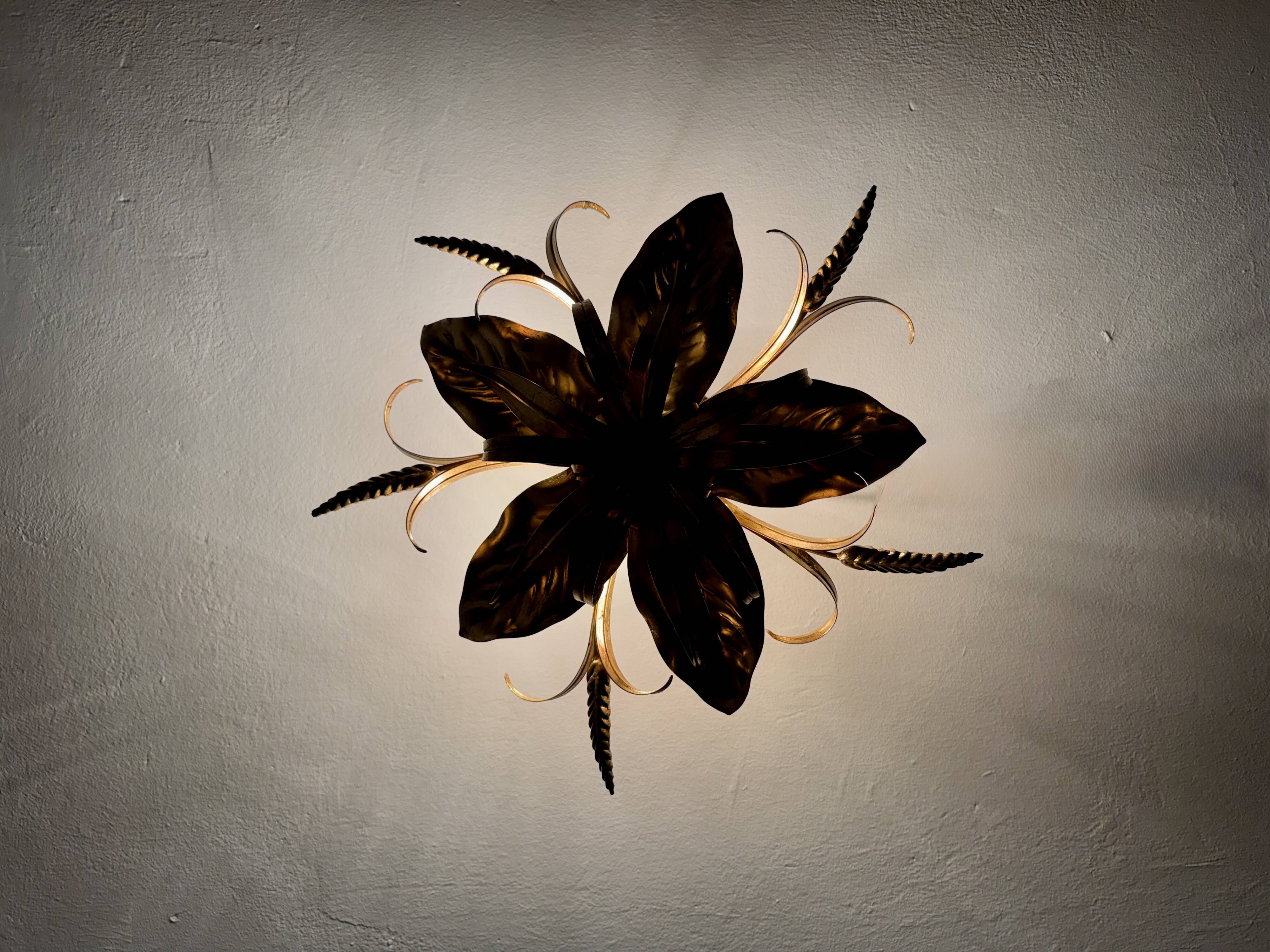 Golden Italian Hollywood Regency Chandelier by Hans Kögl