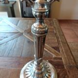 Victorian silver-plated bronze lamp base.
