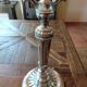 Victorian silver-plated bronze lamp base.