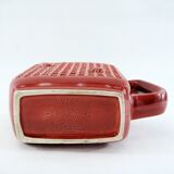 Red ceramic pitcher - bees and honeycombs decor - St Clément France - vintage 60s