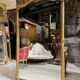 Napoleon III Period Fireplace Mirror in Gilded Wood with Louis XV Style Leaf