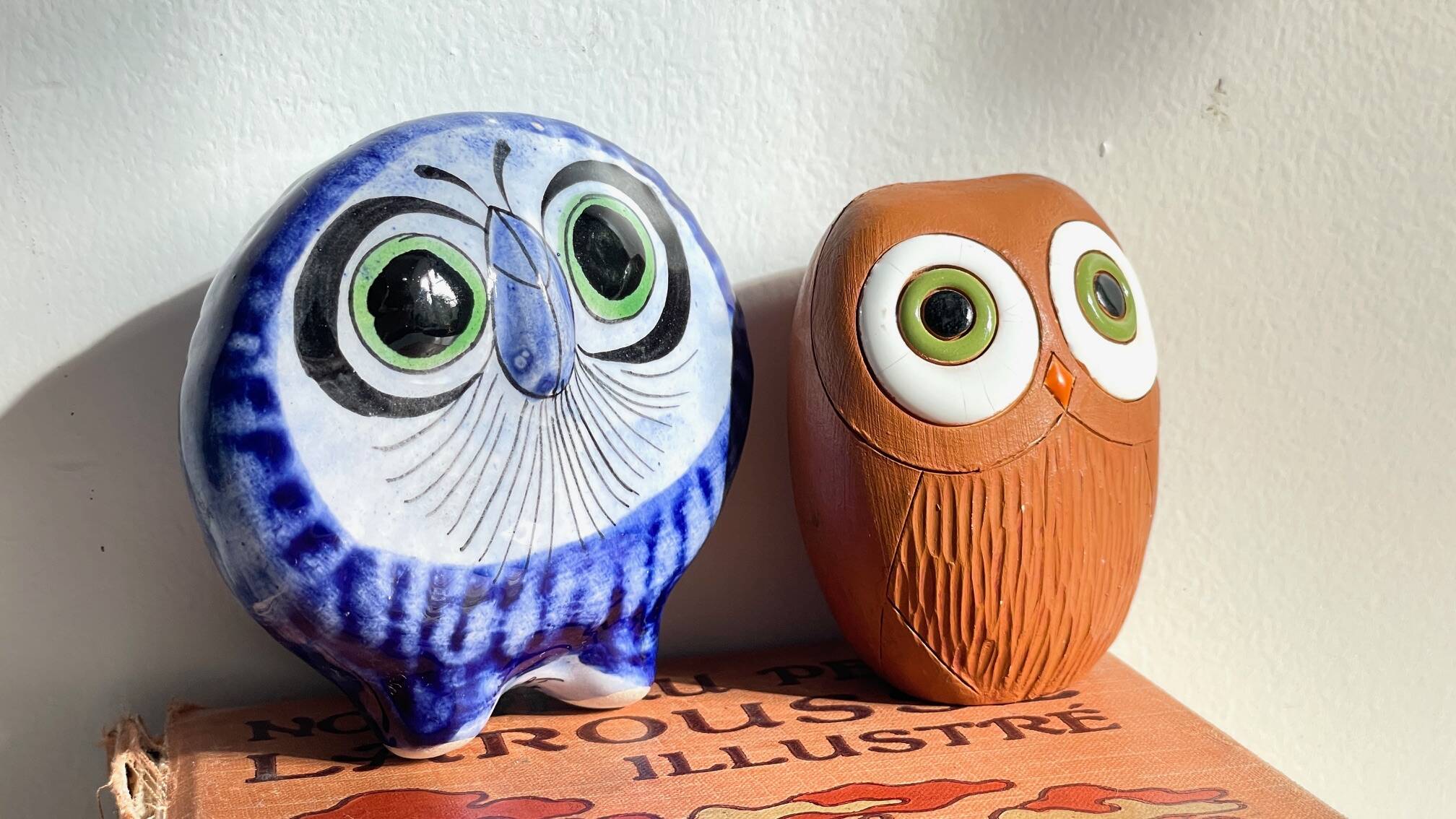 Vintage Handmade Ceramic Owls