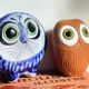 Vintage Handmade Ceramic Owls