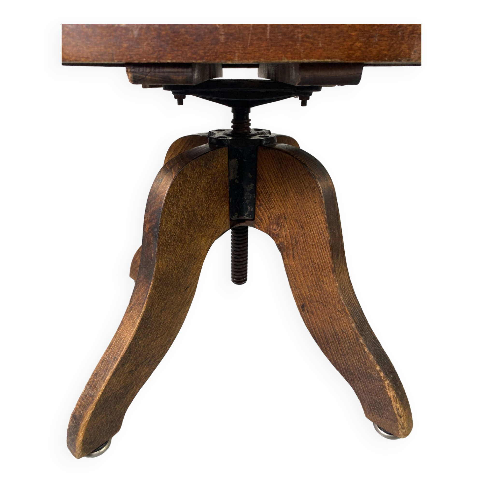 Baumann rotating wooden armchair