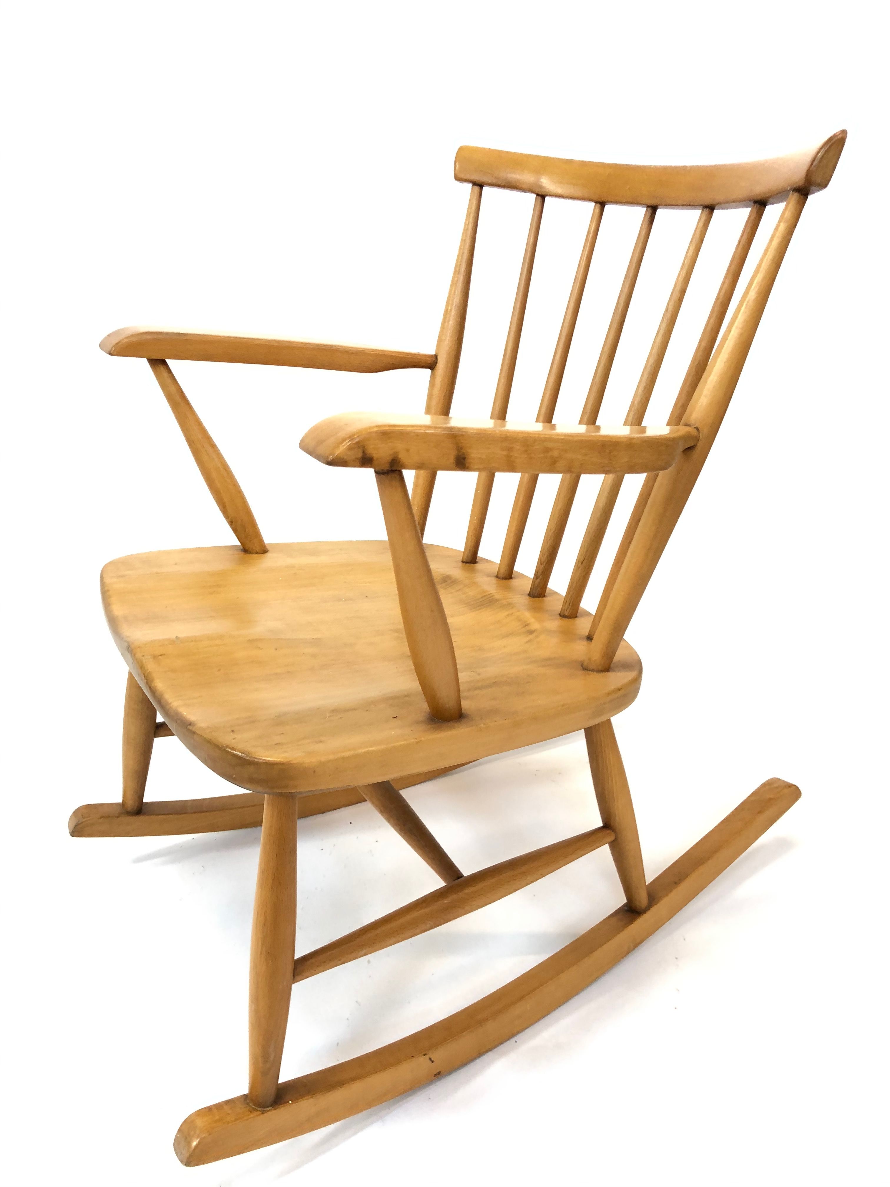 Vintage 1960s minimalist Danish rocking chair rocking chair