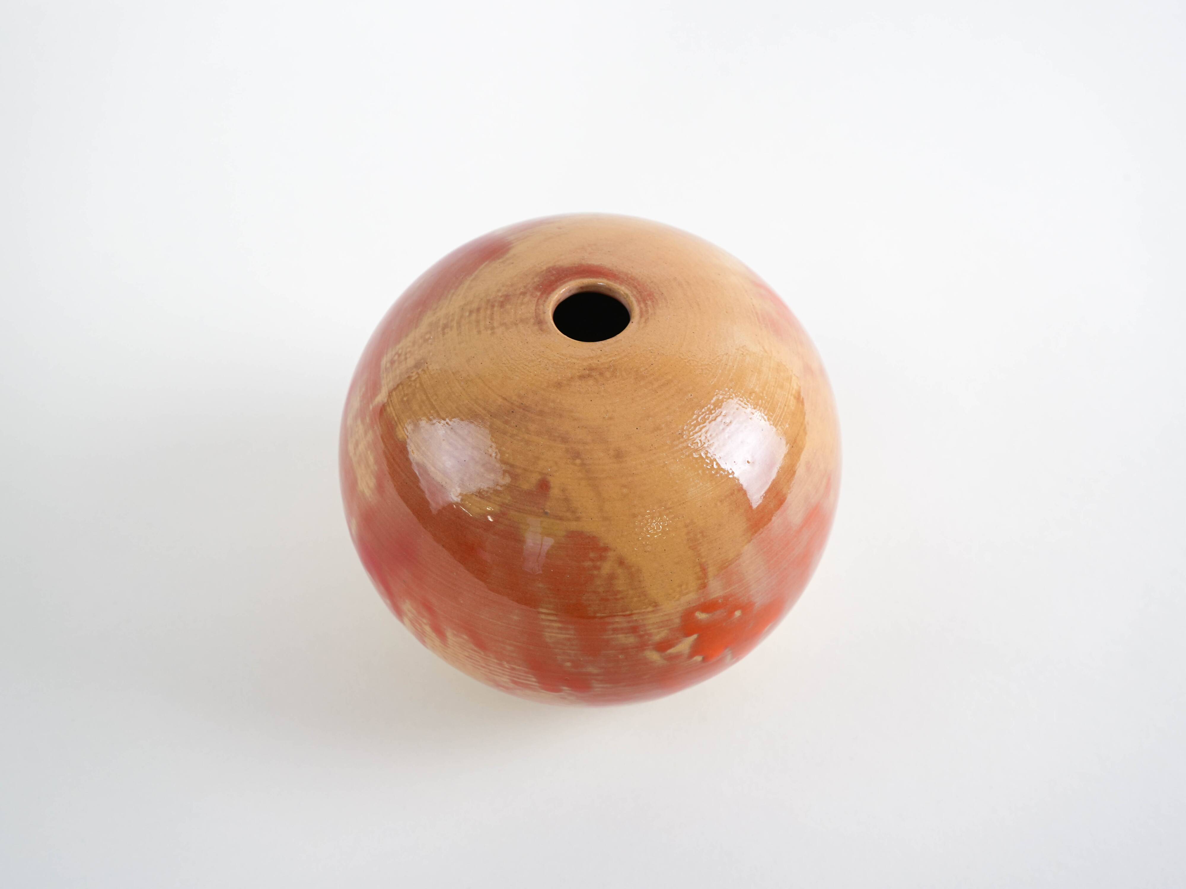 Spherical ceramic vase, Danish design, 1960s, made in Denmark