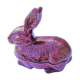 Ceramic terrine model rabbit dark red vintage