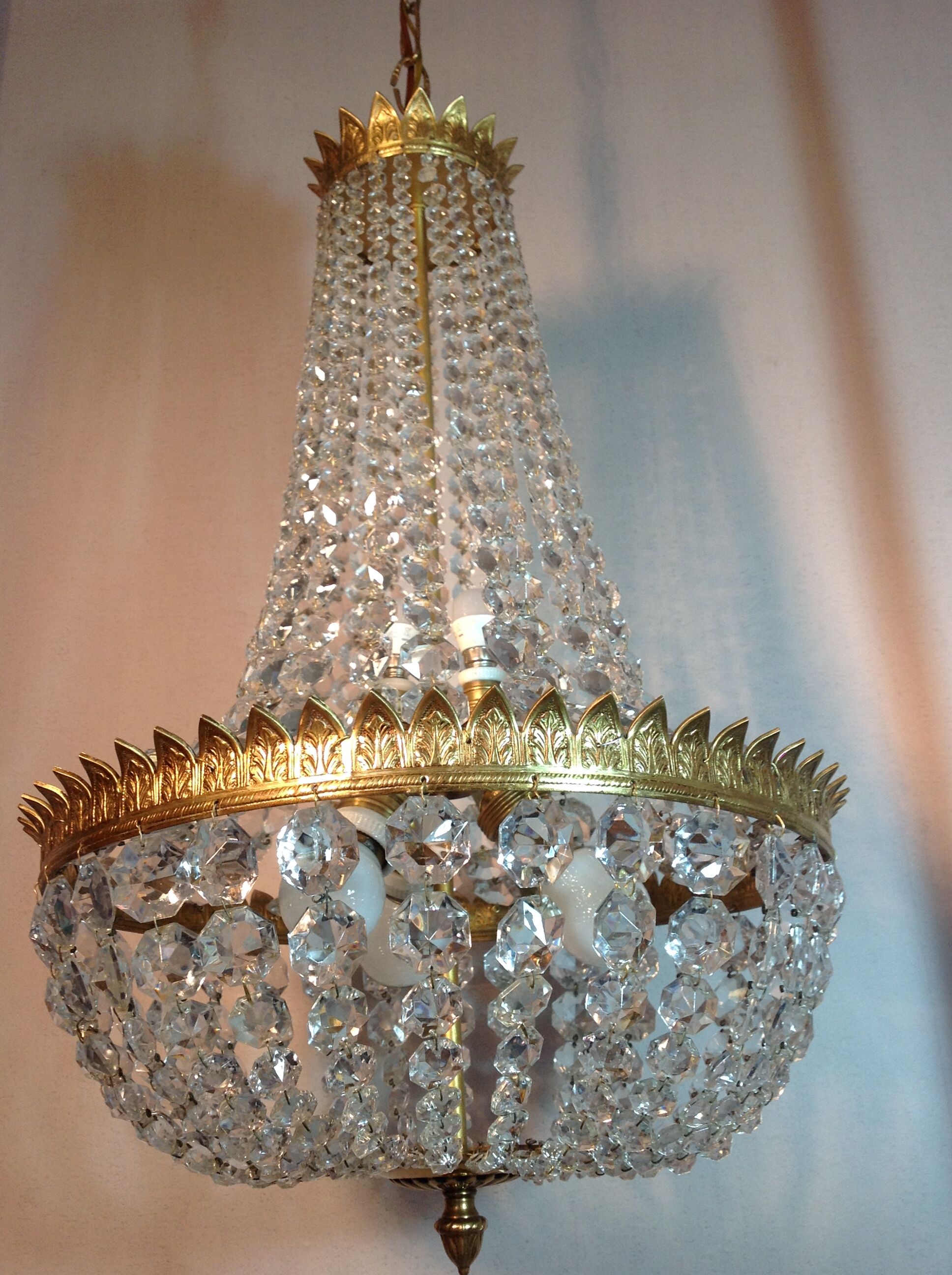 chandelier bronze balloon Golden tassels old retro