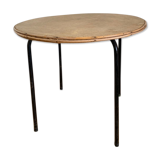 Wood and metal round bass table