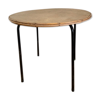 Wood and metal round bass table