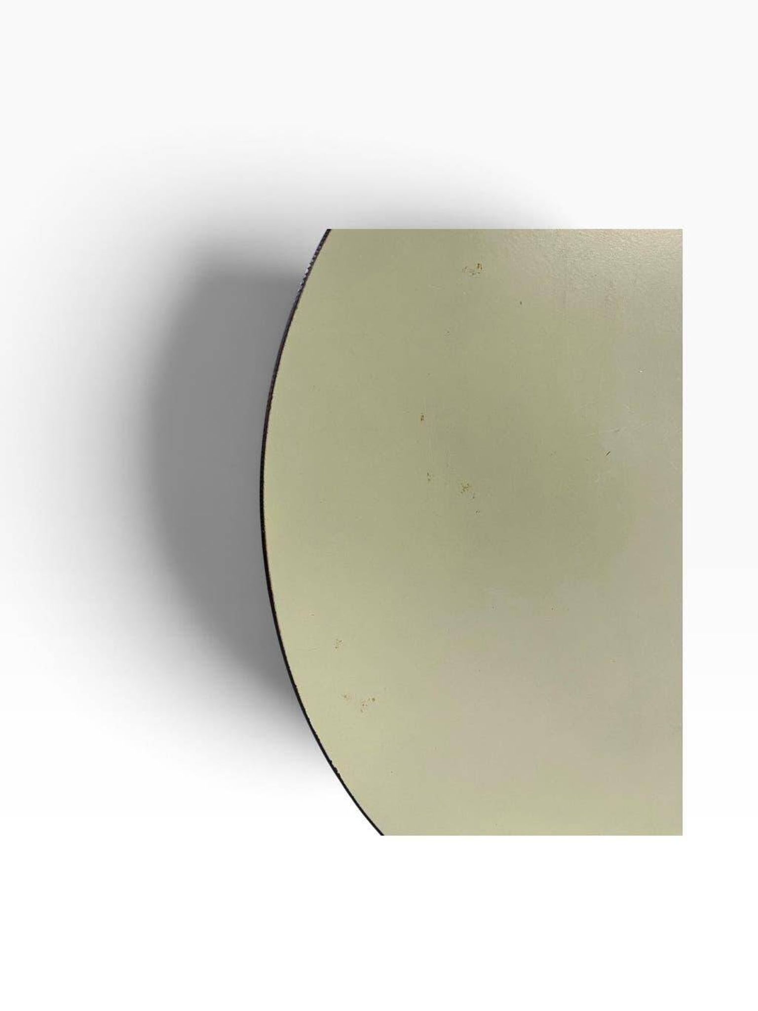 Vintage mint green round coffee table/side table with chrome legs.