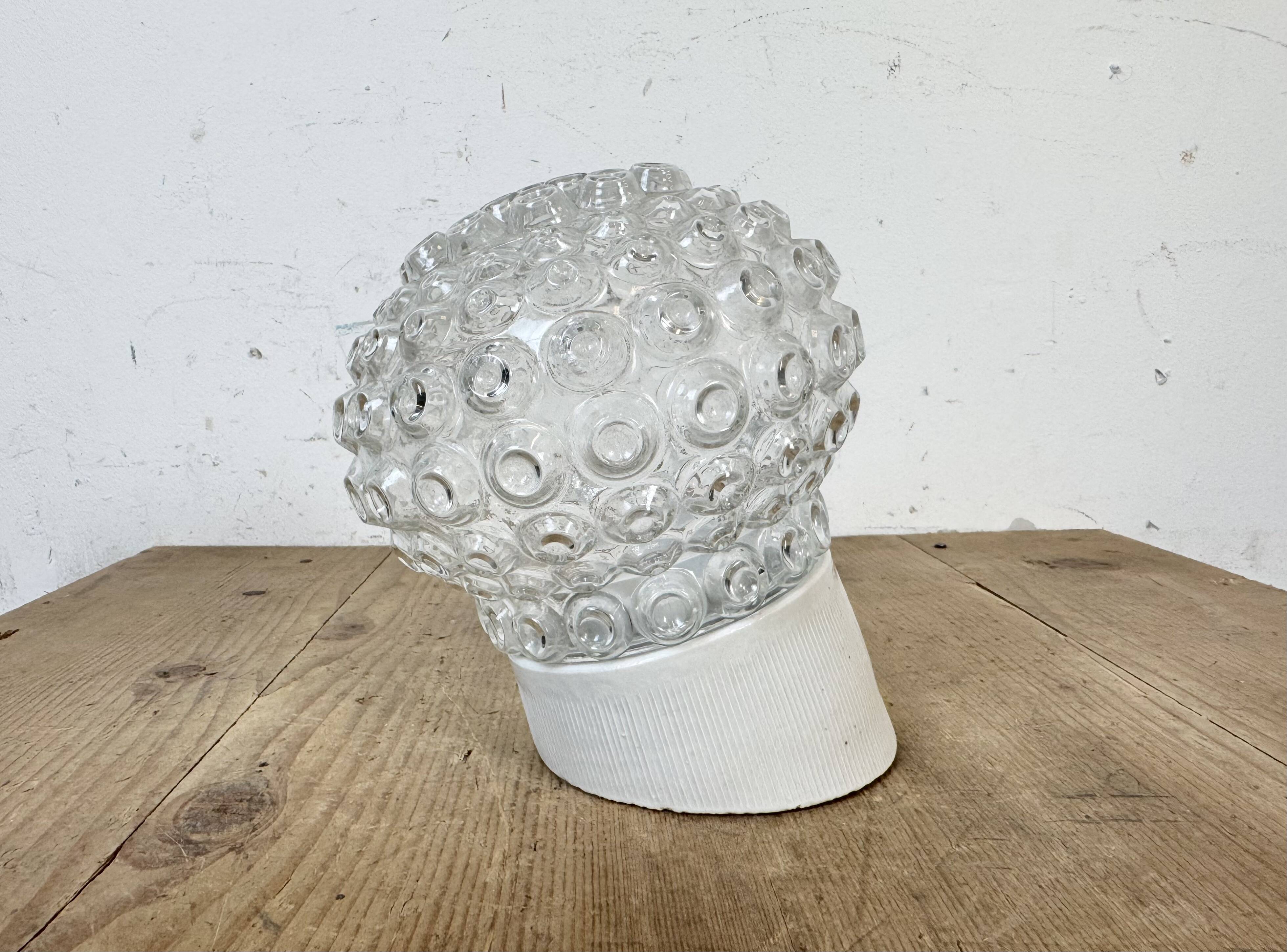 Vintage White Porcelain Wall Light, 1970s