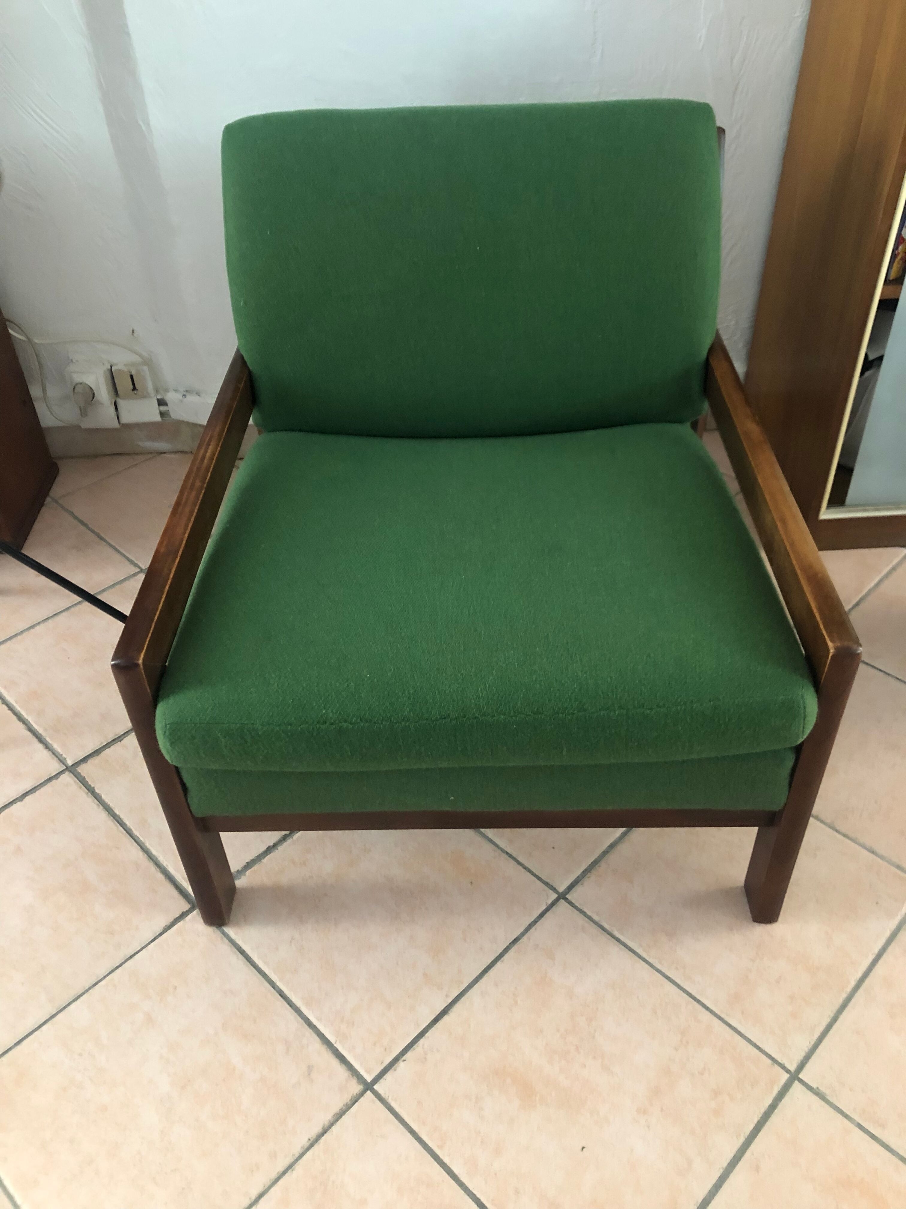 Vintage green Scandinavian armchair from the 60s