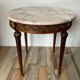 Table d’appont style Louis XVI en bois ,marbre et laiton