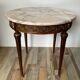 Louis XVI style side table in wood, marble and brass