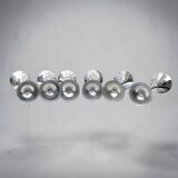 Set of six vintage chrome metal champagne flutes – 1970s