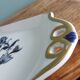 Victoria rectangular tray, hand-painted blue and gold porcelain decoration