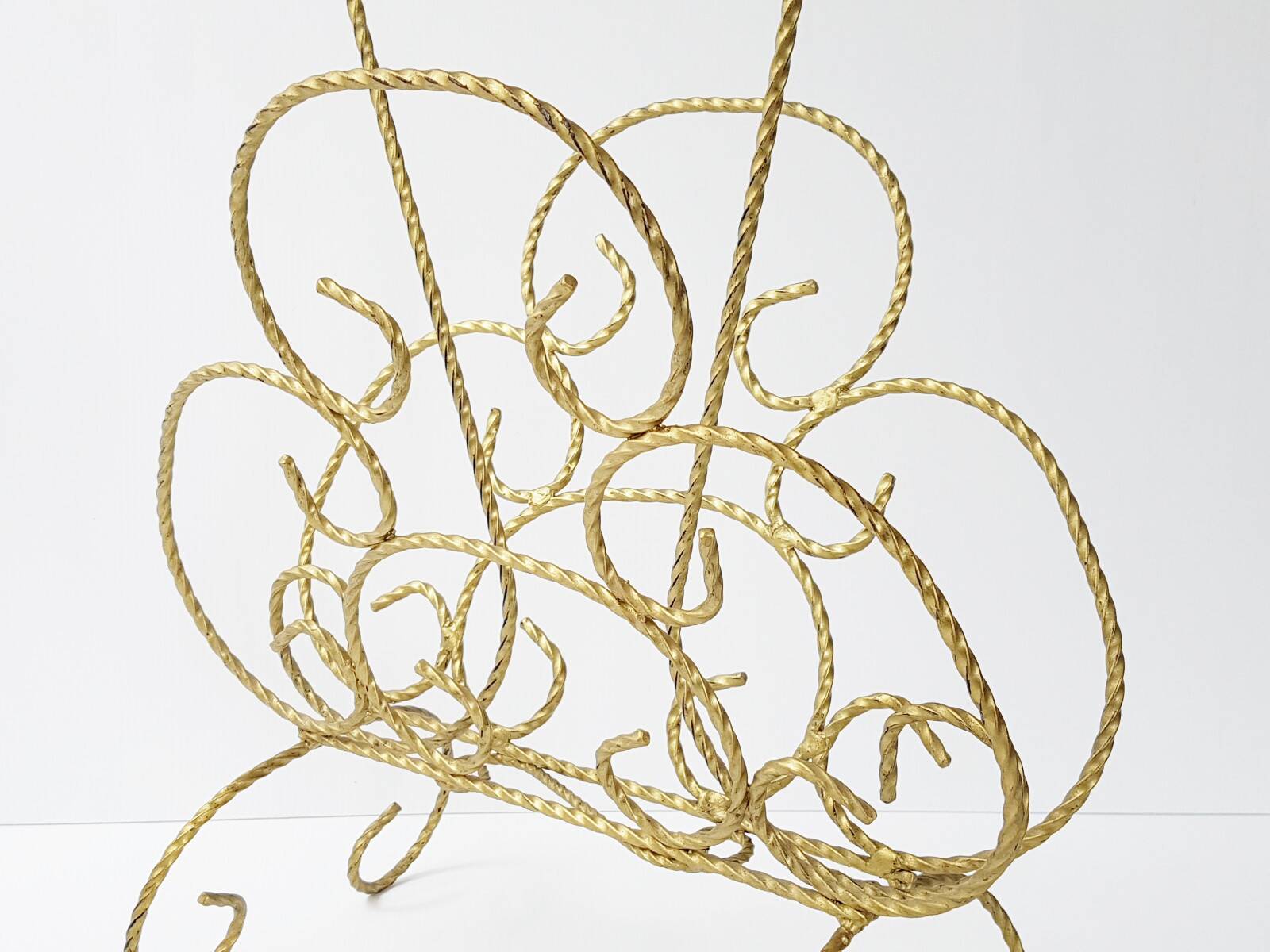 Vintage brass butterfly magazine rack 1950s 1960s 50s 60s