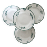 4 assiettes creuses anciennes terre de fer Saint Amand XIXème