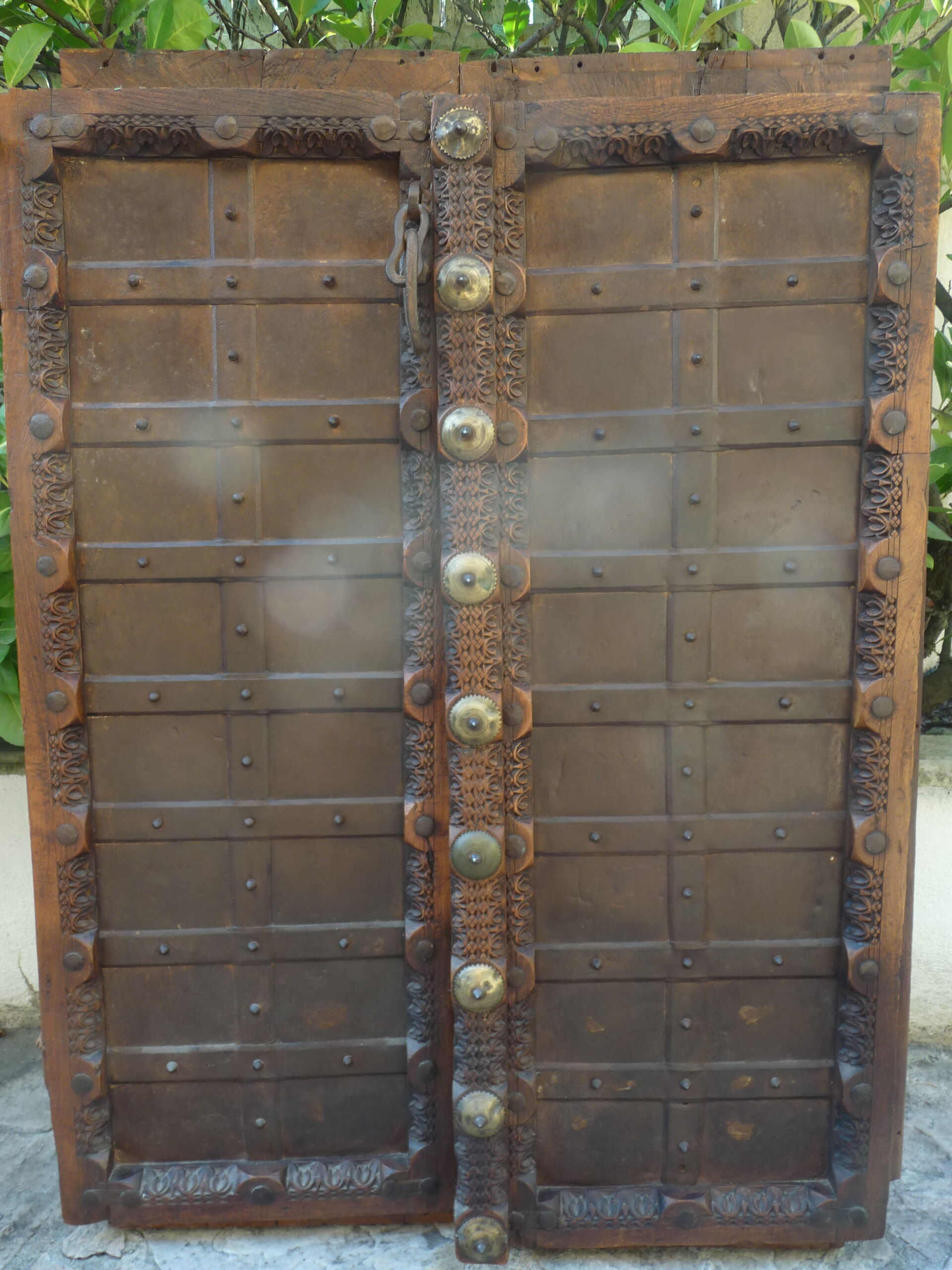 Antique Indian door, carved and decorated