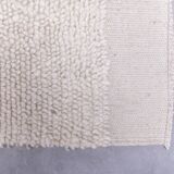 2x10 %100 Wool White Moroccan Runner Rug, 68x303Cm