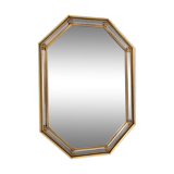 Octagonal wooden mirror from the 1980s